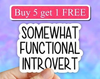 Somewhat functional introvert sticker, introvert decal, sarcastic stickers, Laptop Decal, extrovert inspirational for Water Bottles