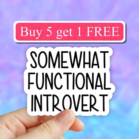 Somewhat functional introvert sticker, introvert decal, sarcastic stickers, Laptop Decal, extrovert inspirational for Water Bottles