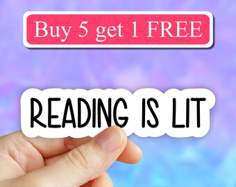Reading is lit sticker, funny reading stickers, Book lover stickers, motivation laptop decals, motivational tumbler sticker, water bottle