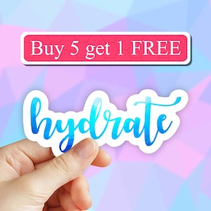 Blue Hydrate Sticker, Hydrate or Diedrate Laptop Stickers, VSCO Stickers, Aesthetic, Vinyl Decal, Water bottle, Computer Sticker, Tumbler