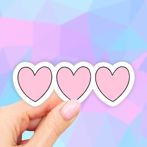 Pink Hearts Sticker, Cute laptop stickers, Laptop Decal, Aesthetic Stickers, Water bottle, Computer stickers, Water bottle Sticker, vinyl