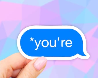 You're Sticker, Grammar Spelling Sticker, Laptop Stickers, VSCO Stickers, Aesthetic, Vinyl Decal, Water bottle, Computer Sticker, Tumbler
