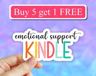 1# Emotional support Kindle Sticker, Smut Sticker, Kindle Sticker, Book Club Laptop sticker, Funny readers decal,  Book lover decals, kindle