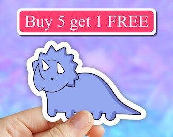 Cute purple Dinosaur Sticker, cute Dino Stickers, Laptop stickers, Aesthetic Stickers, Water bottle Stickers, Computer stickers, vinyl decal