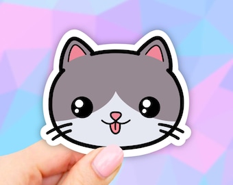 Cute Cat Sticker, Laptop stickers, Laptop decal, Aesthetic Stickers, Water bottle Stickers, Computer stickers, Waterproof Stickers, macbook