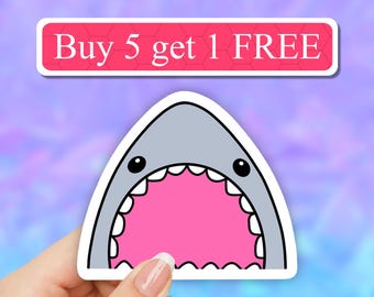 Shark Jaw Sticker, Laptop Sticker, imessage iPhone stickers, Jaws Sticker, Car Decal, Aesthetic Stickers, Water bottle, Computer stickers
