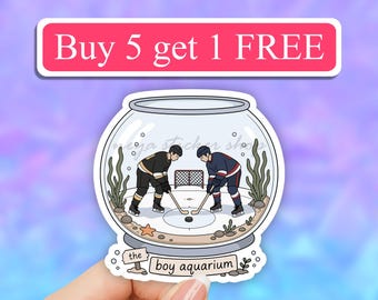 The Boy Aquarium sticker, Hockey Romance, Funny Bookish Sports, romance reader decal, laptop, book boyfriend, water bottle, dark romance era