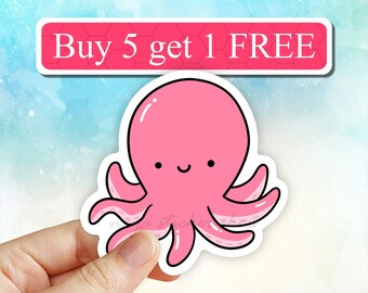 Cute Octopus Sticker, Laptop stickers, Aesthetic Stickers, Water bottle Stickers, Computer stickers, Waterproof Stickers, Vinyl Stickers