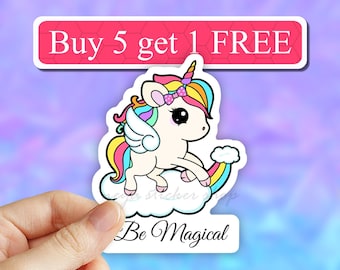 Unicorn Sticker, Cute unicorn rainbow sticker, Laptop Stickers, Waterbottle Stickers, laptop decal, tumbler stickers, computer stickers