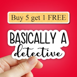 Basically a detective true crime stickers, true crime podcasts sticker, True crime junkie sticker pack, trending stickers, laptop stickers