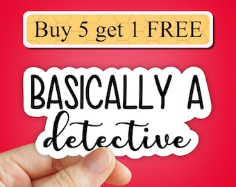 Basically a detective true crime stickers, true crime podcasts sticker, True crime junkie sticker pack, trending stickers, laptop stickers
