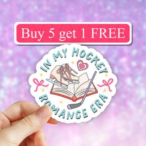 In my hockey romance era sticker, hockey stickers, bookish stickers, romance reader decal, laptop stickers, book boyfriend, water bottle