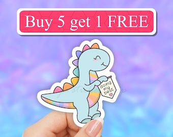 Doing My Best Dino Waterproof Sticker, motivational Mental Health Sticker, cute Best friend Gifts, Positivity, self care laptop stickers
