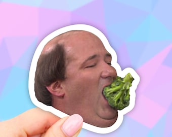 Pegatina de Kevin Broccoli: pegatina del programa de televisión The Office, pegatinas divertidas, pegatinas para portátiles, pegatinas para botellas de agua, pegatinas de vinilo para portátiles, pegatinas de memes