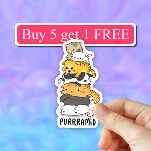 Purrramid Cat Sticker, Cat Mom Sticker, cat mama stickers, cat stickers, cat lover Laptop Stickers, Stickers, Vinyl Decal, Water bottle