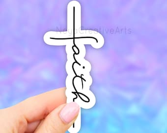 Faith Cross Sticker, Religious Sticker, VSCO Stickers, Laptop Decal, Aesthetic Stickers, Water bottle Stickers, Computer Stickers