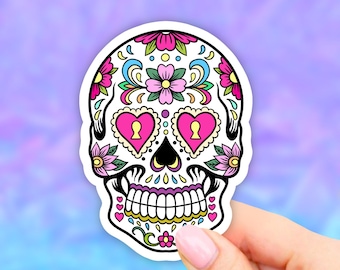 Sugar Skull Sticker, Day of the Dead Vinyl Stickers, VSCO Stickers, Laptop Stickers, Aesthetic stickers, Laptop decal, Water bottle Computer