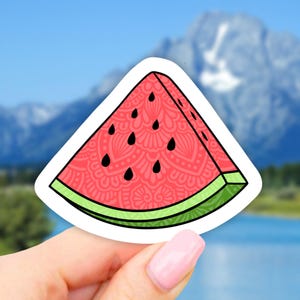 Watermelon Slice Sticker, Mandala Vinyl Stickers, VSCO Stickers, Laptop Stickers, Aesthetic stickers, Laptop decal, Water bottle, Computer