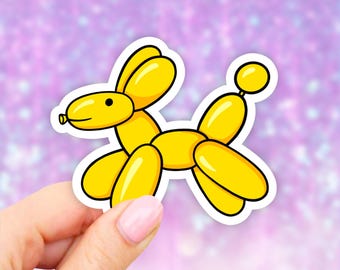 Yellow Balloon Dog Sticker, Laptop stickers, Aesthetic Stickers, Water bottle Stickers, Computer stickers, Waterproof Stickers