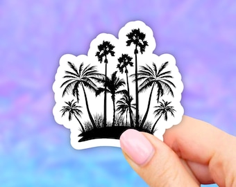 Black and White Palm Trees Sticker, Palm Tree Stickers, VSCO Sticker, Laptop Stickers, Aesthetic Stickers, Waterbottle Stickers, Car Decal,