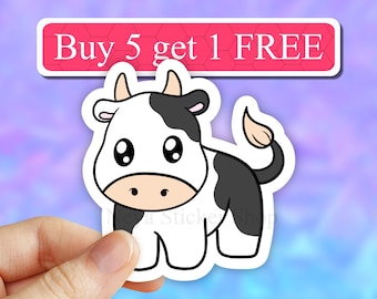 Cute cow Sticker, cow stickers, farm animal Sticker, animal lover sticker, trending stickers, computer, water bottle, tumbler laptop decal