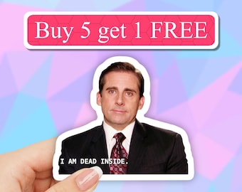 I am Dead Inside the office Sticker, The Office TV Show Stickers, funny stickers, laptop stickers, computer stickers, water bottle stickers