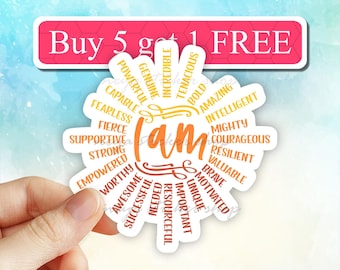 Positive Affirmation Sticker, Motivational vinyl sticker, vinyl stickers, mental health, You are enough, worthy, strong, Inspirational