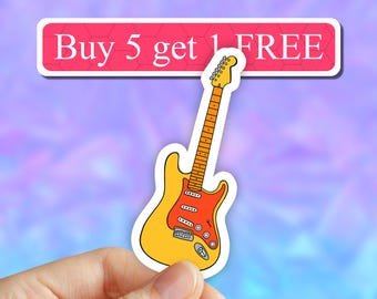 Guitar Sticker, Music stickers, music lover Laptop Stickers, VSCO Stickers, Laptop, Vinyl Decal, Water bottle, Computer Sticker, Tumbler