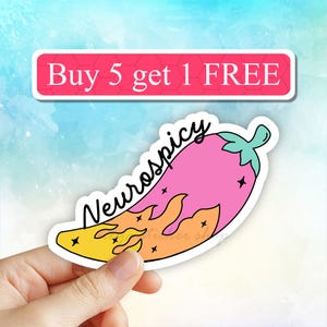 Neurospicy sticker, Neurodiversity sticker, Mental health sticker, Autism sticker, Neurodivergent sticker, Therapist sticker, ADHD sticker