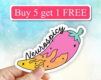 Neurospicy sticker, Neurodiversity sticker, Mental health sticker, Autism sticker, Neurodivergent sticker, Therapist sticker, ADHD sticker