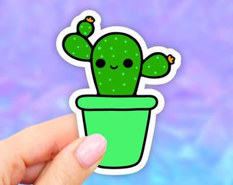 Cactus Pot Sticker, Succulent Stickers, Plant Mom Lady, Laptop Stickers, Aesthetic Stickers, water bottle Stickers, Computer Decal, Plants