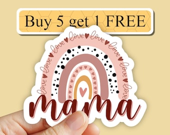Boho rainbow mama sticker, mom life sticker, trending stickers, new mom gift, motherhood sticker, mom laptop stickers, doing great mama
