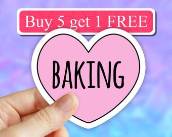 Love baking stickers, baker stickers, Cooking Stickers, Culinary Stickers, Gifts for Bakers, Gifts for Chefs, Chef Stickers, baking mixer