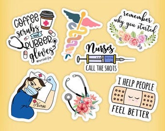 NURSE Sticker Pack, Healthcare Stickers, Doctor gift, Healthcare stickers, nurse gift, waterproof sticker,  laptop stickers, vinyl stickers