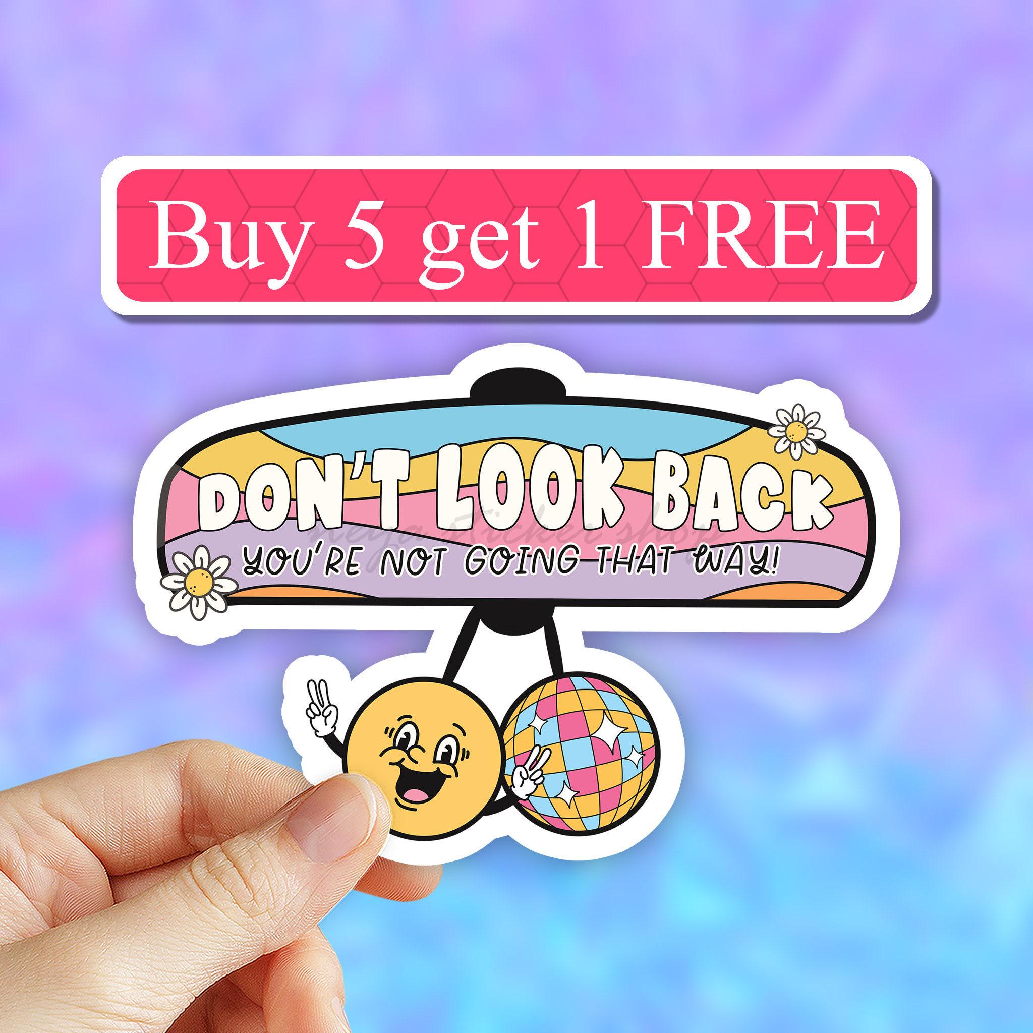 Don't Look Back Disco Ball Sticker, Motivational Stickers ...
