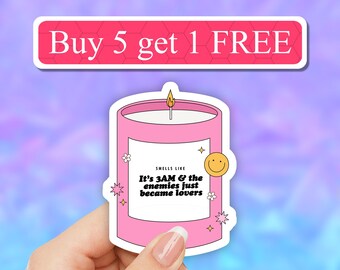 Enemies to lovers candle sticker, dark romance, slow burn, book stickers, nostalgia stickers for Kindle, reading stickers, Bookish laptop