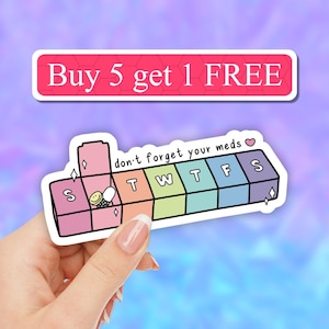 Don&#39;t forget your meds sticker, take your meds, anxiety meds Laptop stickers, funny introvert sticker, funny sticker, Anxious laptop sticker