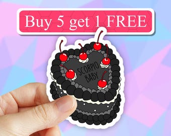 Pegatina de tarta de cumpleaños para bebé Escorpio, pegatina del zodíaco, pegatina de constelación, pegatinas de astrología, pegatina impermeable del signo del zodíaco, vinilo para portátil