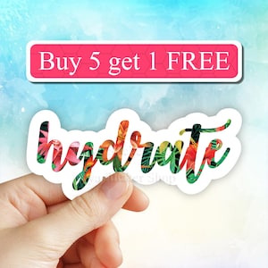 Tropical Hydrate Sticker, Hydrate or Diedrate Laptop Stickers, VSCO Stickers, Aesthetic, Vinyl Decal, Water bottle, Computer Sticker Tumbler