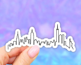 New York City Skyline Sticker, NYC State, Laptop Stickers, VSCO Stickers, Aesthetic, Vinyl Decal, Water bottle, Computer Sticker, Tumbler