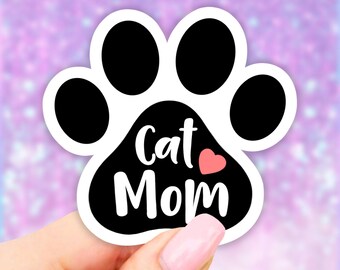 Paw Cat Mom Sticker, Cat Sticker, Pet sticker, Cat Mom Sticker, Laptop stickers, Aesthetic Stickers, Waterbottle sticker