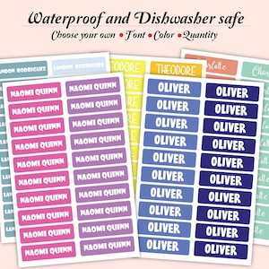 60 school supply Kids Name labels, Daycare Name stickers, Back to School Label, Personalized Kids Name, Custom preschool, kindergarten decal