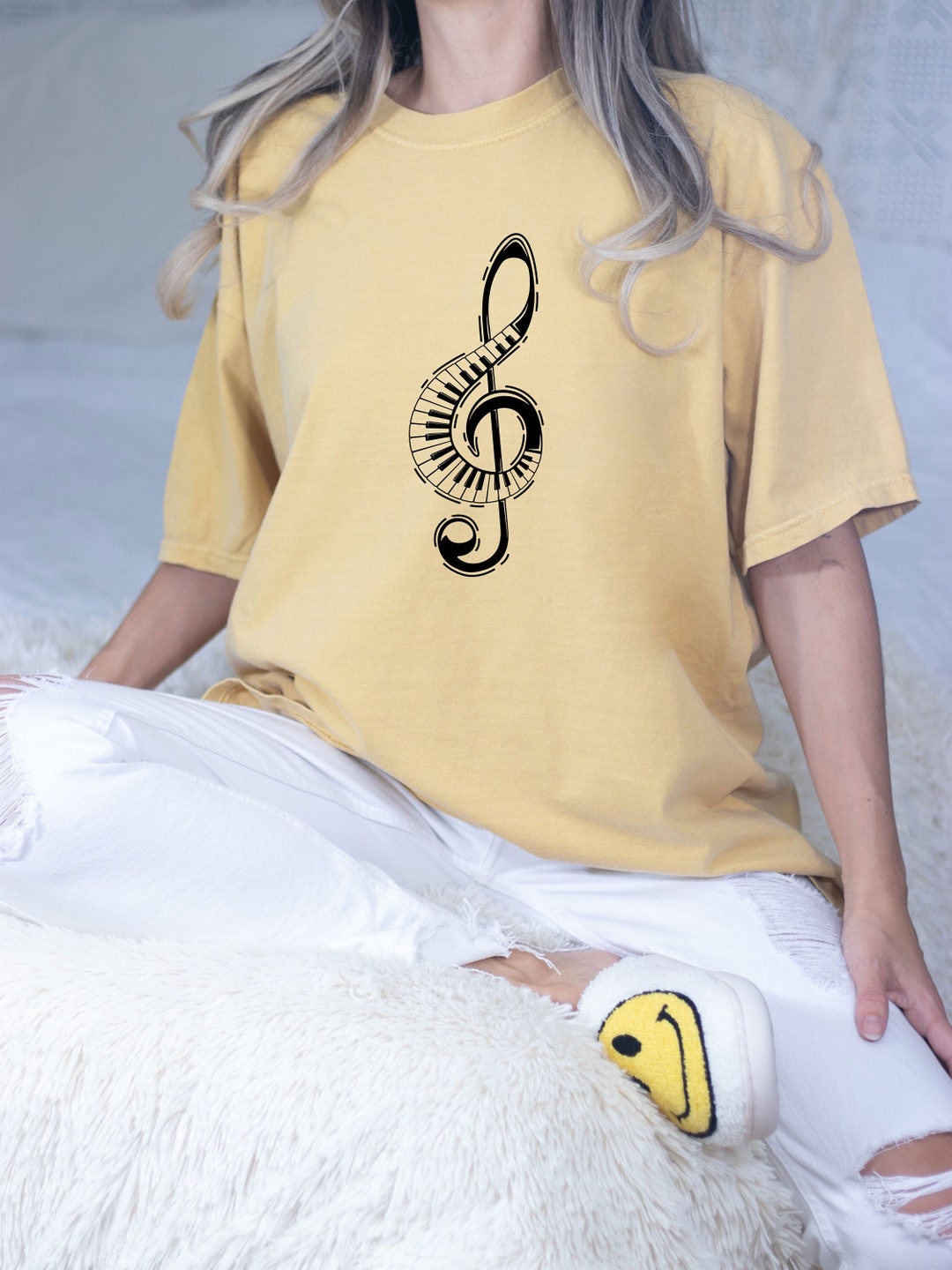 Comfort Colors Music Note Shirt, Cute Musician Shirt, Pianist Shirt