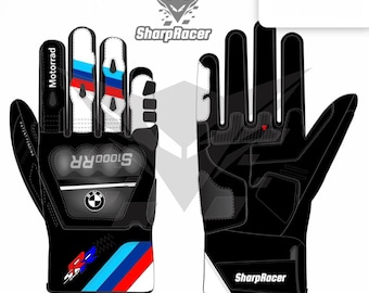 BMW Motorrad S1000RR MotoGP Motorbike Racing Leather Short Gloves Men's All Size Available ( Gants Guantes )