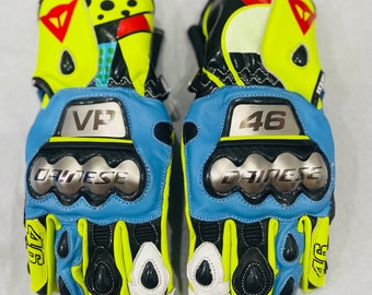 VR-46 Motorrad-Rennhandschuhe – Top-Grain-Rindsleder, CE-geprüfte Motorradhandschuhe von Gants