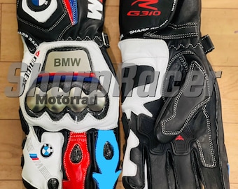 BMW Motorrad G310r MotoGP Motorbike Racing Leather Gloves Men's All Size Available ( Gants Guantes )