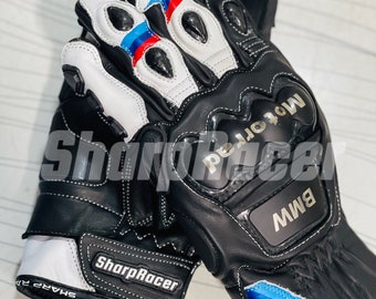 BMW Motorrad MotoGP Motorbike Racing Leather Short Gloves Men's All Size Available ( Gants Guantes )