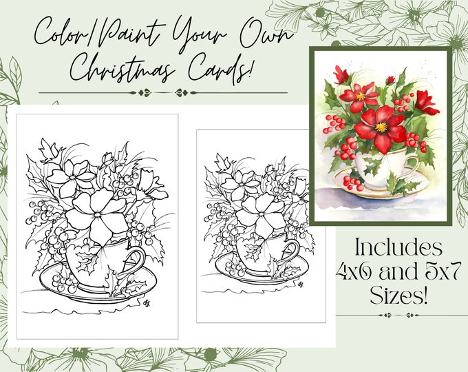 5x7 Make Your Own Christmas Card Blanks & Envelopes - Stella Weds, UK, Multicolor