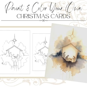 Silueta del Nacimiento (4x6 y 5x7) Incluye dibujo en PDF (Descarga digital) Plantilla para tarjeta navideña