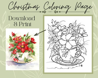 8x10 Christmas Coloring Page Outline Template, Download, Trace, Color/Paint/Create Christmas Artwork